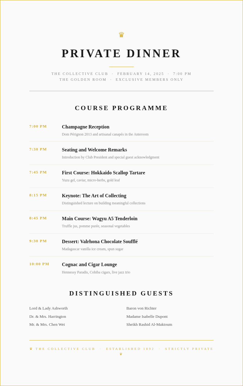 Luxury premium agenda